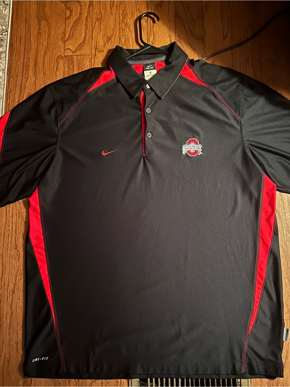 Nike Black & Red Ohio State Dri-FIT Polo Men’s XXL